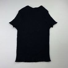 Load image into Gallery viewer, Girls Anko, black stretchy ribbed tee / top, EUC, size 8,  