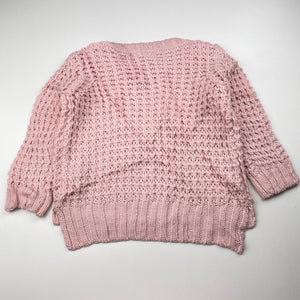 Girls Charlie & Me, pink chunky knit sweater / jumper, heart, NEW, size 3,  