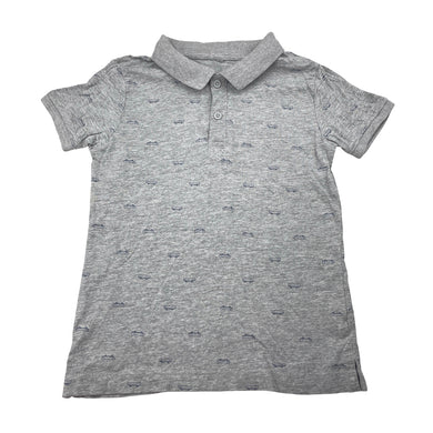 Boys Anko, grey marle polo shirt top, skateboards, EUC, size 4,  