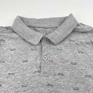 Boys Anko, grey marle polo shirt top, skateboards, EUC, size 4,  