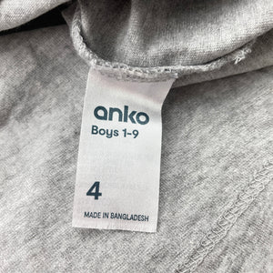 Boys Anko, grey marle polo shirt top, skateboards, EUC, size 4,  