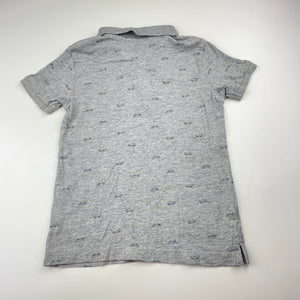 Boys Anko, grey marle polo shirt top, skateboards, EUC, size 4,  