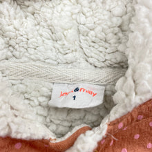 Load image into Gallery viewer, Girls Jack &amp; Milly, fleece lined cotton hooded jacket, FUC, size 1,  