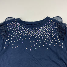 Load image into Gallery viewer, Girls Anko, navy cotton long sleeve top, sequins &amp; wings, GUC, size 4,  