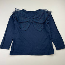 Load image into Gallery viewer, Girls Anko, navy cotton long sleeve top, sequins &amp; wings, GUC, size 4,  