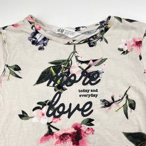 Girls H&M, floral lightweight cotton tee / top, GUC, size 9-10,  