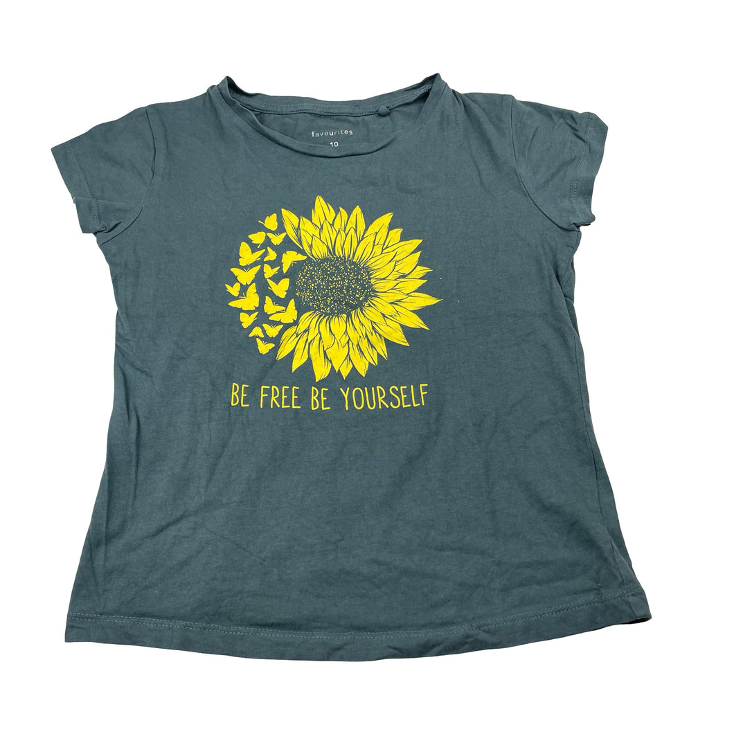 Girls Favourites, cotton tee / top, sunflower, GUC, size 10,  