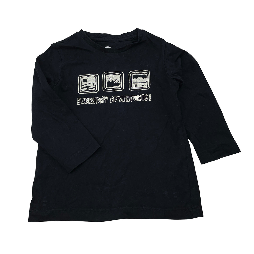Boys Brilliant Basics, black cotton long sleeve tee / top, EUC, size 3,  
