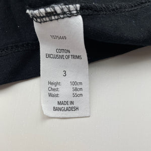 Boys Brilliant Basics, black cotton long sleeve tee / top, EUC, size 3,  