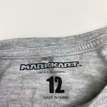 Load image into Gallery viewer, Boys Nintendo, MARIOKART grey marle tee / top, GUC, size 12,  