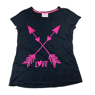 Girls Mango, black cotton tee / top, GUC, size 14,  