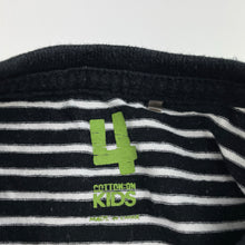 Load image into Gallery viewer, Boys Cotton On, black &amp; white stripe cotton long sleeve top, GUC, size 4,  