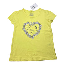 Load image into Gallery viewer, Girls H&amp;T, yellow cotton tee / top, flowers, NEW, size 3,  