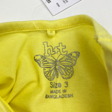 Load image into Gallery viewer, Girls H&amp;T, yellow cotton tee / top, flowers, NEW, size 3,  
