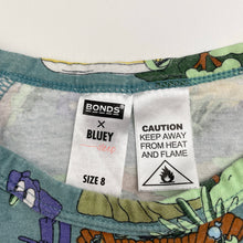 Load image into Gallery viewer, Unisex Bonds, Bluey stretchy pyjama tee / top, wash fade, FUC, size 8,  