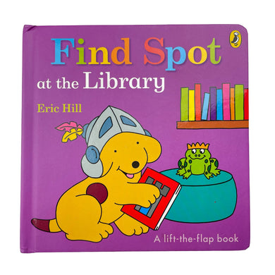 Books SPOT, Find Spot at the Library, Lift the Flap Book by Eric Hill, board book, EUC, size ,  