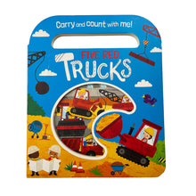 Load image into Gallery viewer, Books Carry and Count with Me, Five Red Trucks, by Katie Button, board book, GUC, size ,  