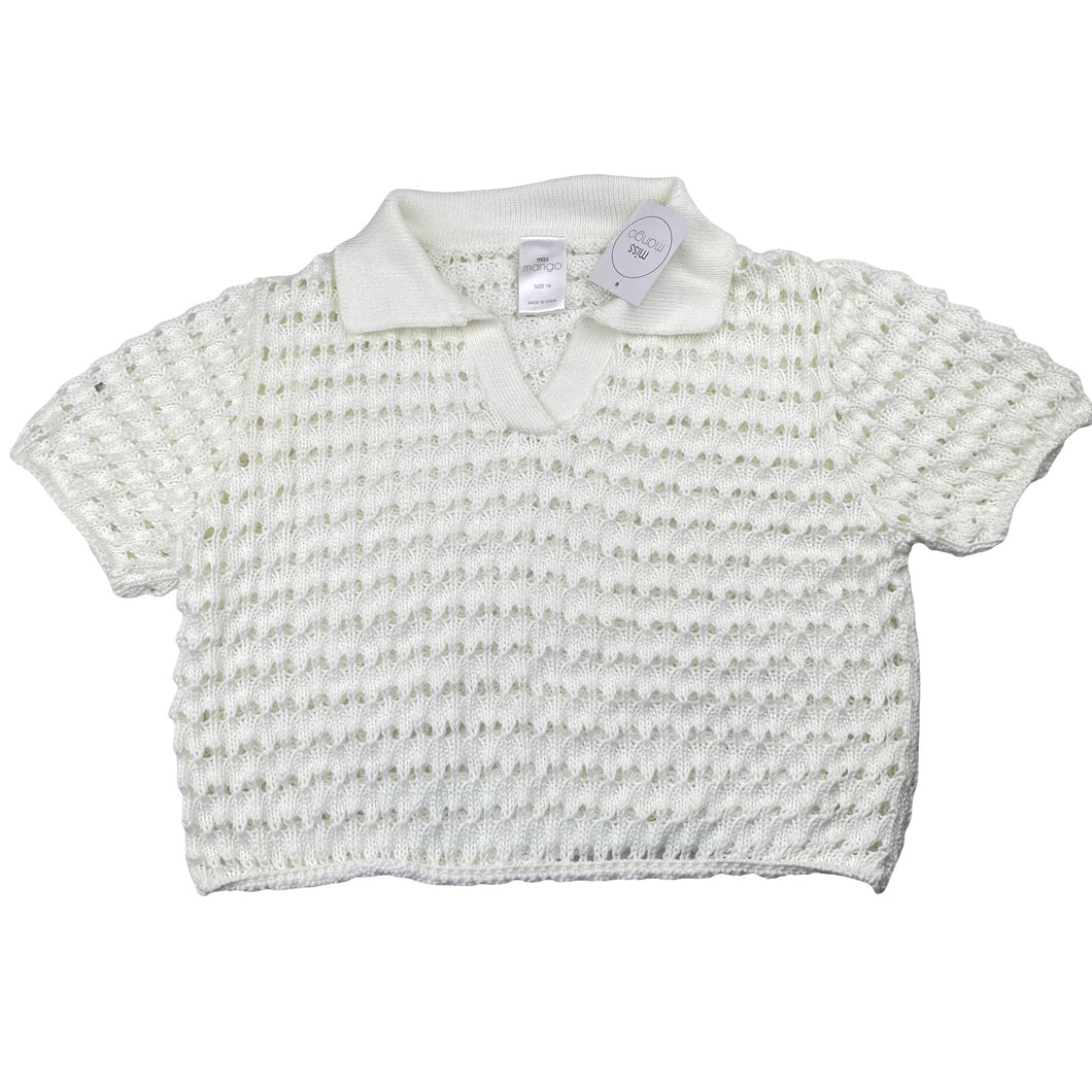 Girls Mango, knit short sleeve sweater / top, NEW, size 16,  