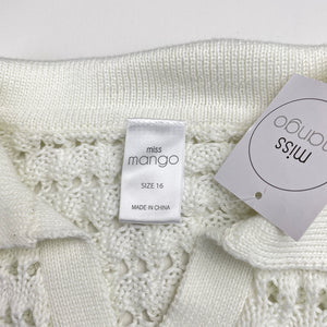 Girls Mango, knit short sleeve sweater / top, NEW, size 16,  
