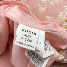 Load image into Gallery viewer, Girls SHEIN, lined gold &amp; pink floral party dress, EUC, size 0, L: 43cm