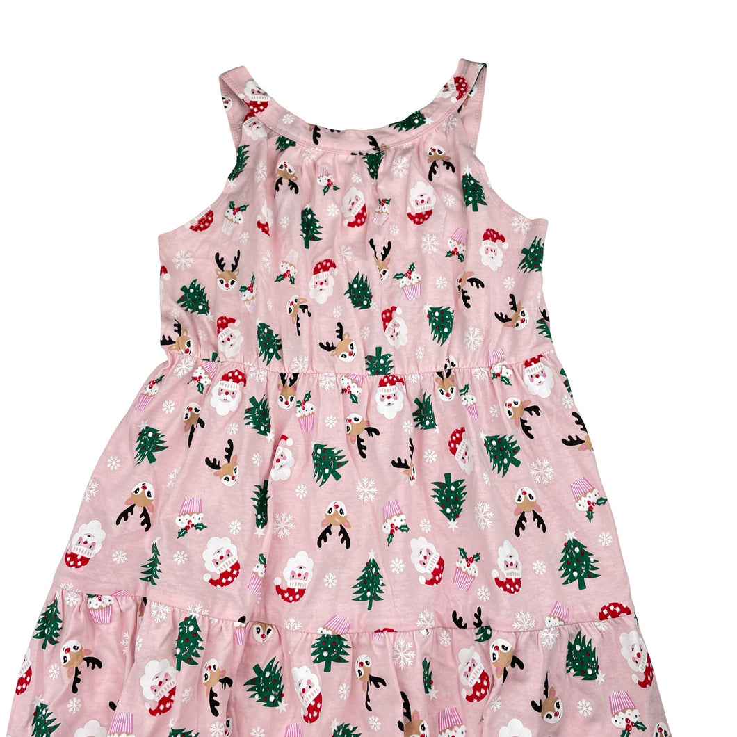 Girls B&L, cotton Christmas dress, EUC, size 12, L: 69cm
