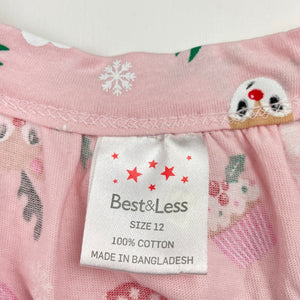 Girls B&L, cotton Christmas dress, EUC, size 12, L: 69cm