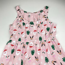 Load image into Gallery viewer, Girls B&amp;L, cotton Christmas dress, EUC, size 12, L: 69cm