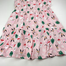Load image into Gallery viewer, Girls B&amp;L, cotton Christmas dress, EUC, size 12, L: 69cm