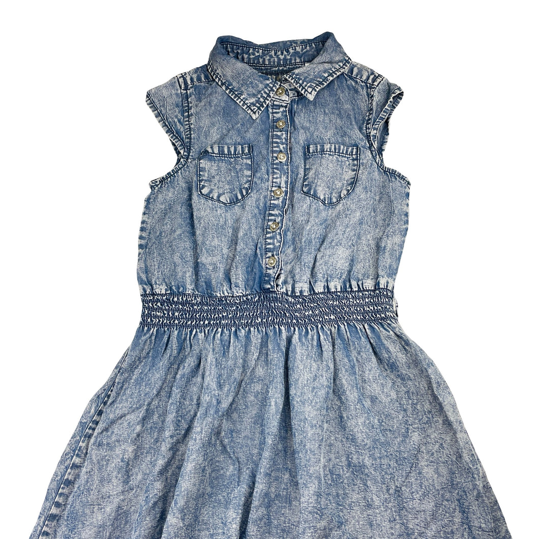 Girls Guess, lightweight tencel casual dress, GUC, size 7-8, L: 66cm