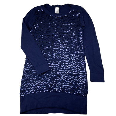 Girls Target, navy cotton & sequin long sleeve dress, EUC, size 8, L: 63cm
