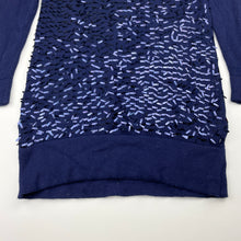 Load image into Gallery viewer, Girls Target, navy cotton &amp; sequin long sleeve dress, EUC, size 8, L: 63cm