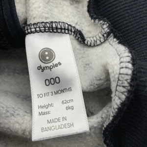 Boys Dymples, fleece lined zip hoodie sweater, wash fade, FUC, size 000,  