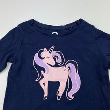 Load image into Gallery viewer, Girls Brilliant Basics, cotton long sleeve top, unicorn, marks right cuff, FUC, size 2,  
