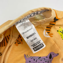 Load image into Gallery viewer, Unisex Bonds, zip wondersuit / zippy / romper, cats &amp; dogs, GUC, size 0000,  