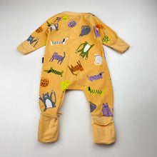 Load image into Gallery viewer, Unisex Bonds, zip wondersuit / zippy / romper, cats &amp; dogs, GUC, size 0000,  