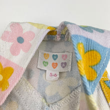 Load image into Gallery viewer, Girls GHANDA, denim overalls / shortalls, flowers, GUC, size 5-6,  