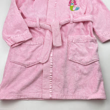 Load image into Gallery viewer, Girls Lily &amp; Dan, pink toweling dressing gown / bath robe, mermaid, FUC, size 3,  