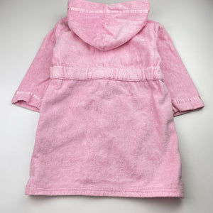 Girls Lily & Dan, pink toweling dressing gown / bath robe, mermaid, FUC, size 3,  