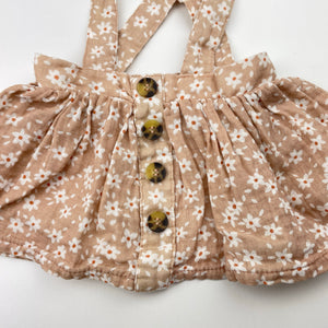 Girls Baby Baby, floral lightweight cotton suspender skirt, FUC, size 0000,  