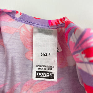 Girls Bonds, colourful floral dress, EUC, size 7, L: 64cm