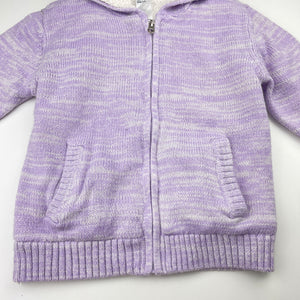 Girls Anko, thick fleece lined knit zip hoodie sweater, EUC, size 4,  