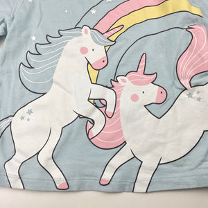Girls KID, stretchy long sleeve pyjama top, unicorns, EUC, size 4,  