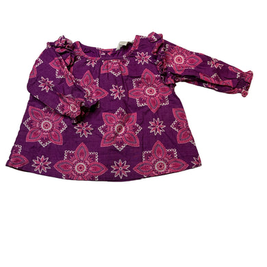 Girls Country Road, lined cotton long sleeve top, EUC, size 000,  