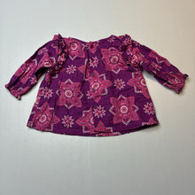 Load image into Gallery viewer, Girls Country Road, lined cotton long sleeve top, EUC, size 000,  