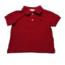 Load image into Gallery viewer, Boys Ralph Lauren, red cotton polo shirt top, GUC, size 6 months,  