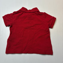 Load image into Gallery viewer, Boys Ralph Lauren, red cotton polo shirt top, GUC, size 6 months,  