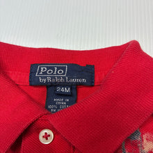Load image into Gallery viewer, Boys Polo by Ralph Lauren, red cotton polo shirt top, lighthouse, GUC, size 2,  