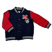 Load image into Gallery viewer, Boys Disney, Mickey Mouse fleece lined varsity style sweater, GUC, size 1,  