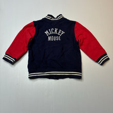 Load image into Gallery viewer, Boys Disney, Mickey Mouse fleece lined varsity style sweater, GUC, size 1,  