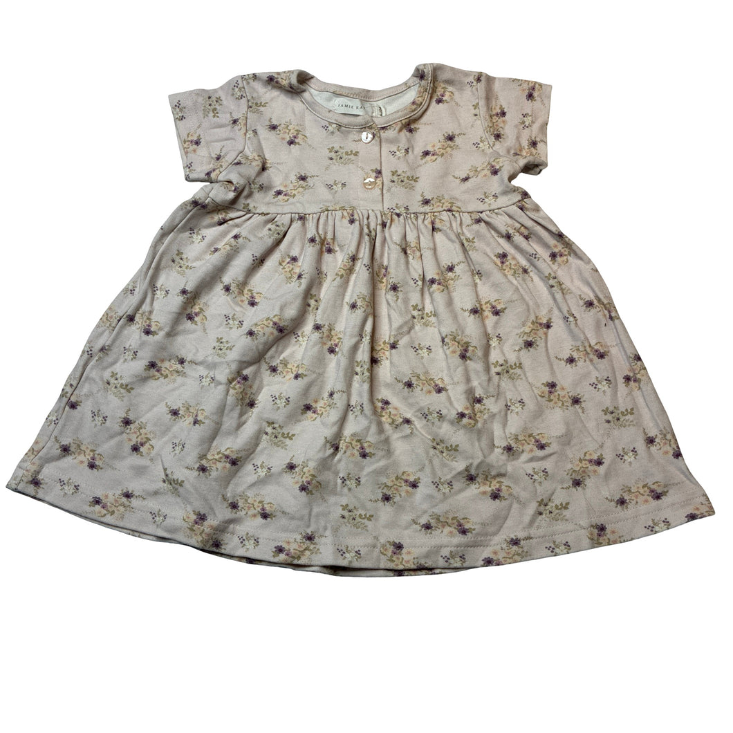 Girls Jamie Kay, floral organic cotton dress, EUC, size 0, L: 40cm